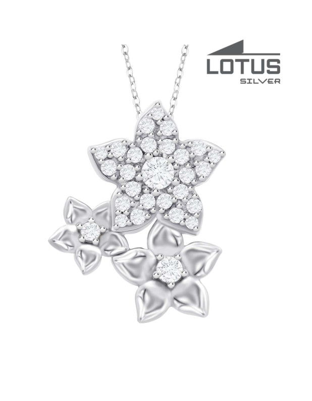 Lotus women's silver necklace